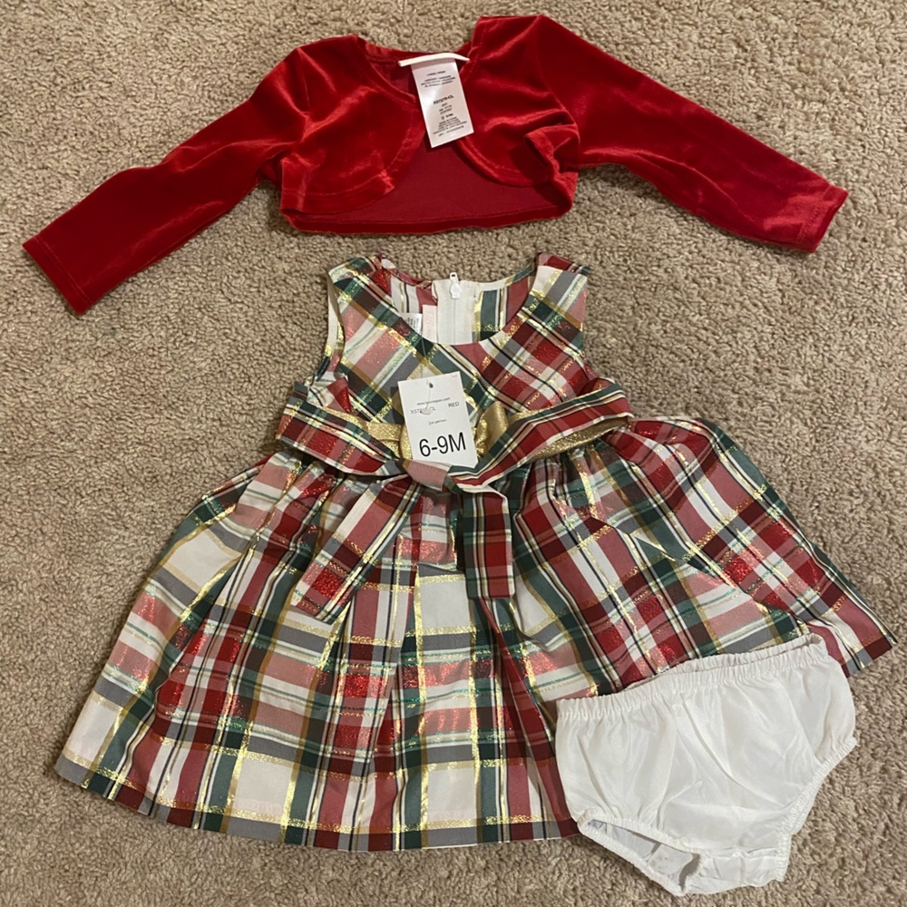 Bonnie Jean Baby 3 piece set. Holiday dress